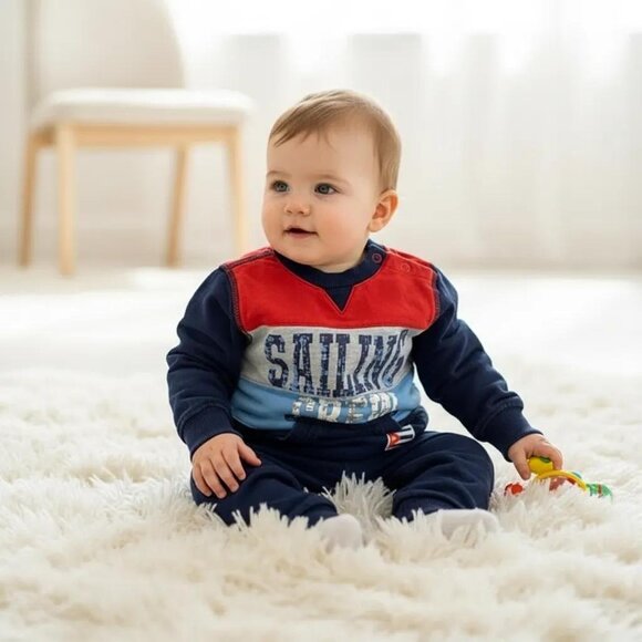 Kanz Boys Saling Crew Nautical Colour-blocked Sweatshirt size 6 Months - Picture 12 of 12
